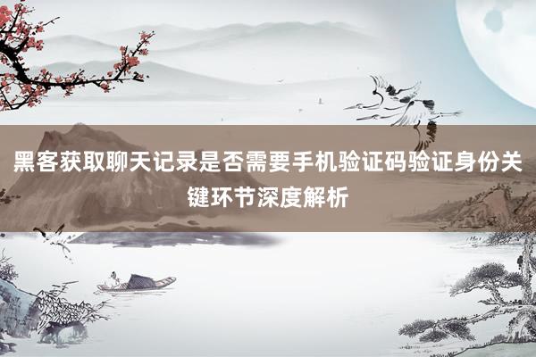 黑客获取聊天记录是否需要手机验证码验证身份关键环节深度解析
