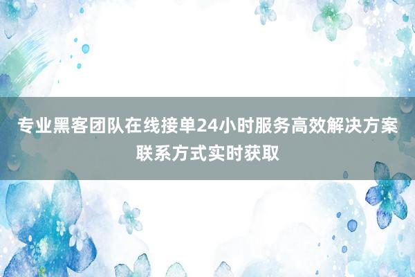 专业黑客团队在线接单24小时服务高效解决方案联系方式实时获取