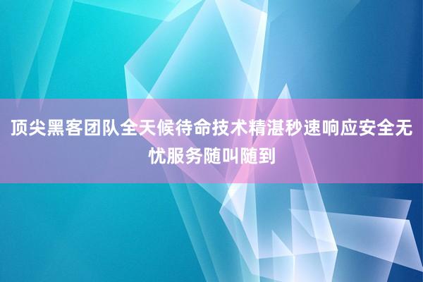 顶尖黑客团队全天候待命技术精湛秒速响应安全无忧服务随叫随到